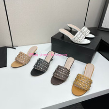 2026 French rhinestone open-toed sandals Summer mesh high heel slippers simple