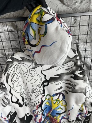 Really Point Fur Full Print Zip Jacket Size XL Japanese Affliction