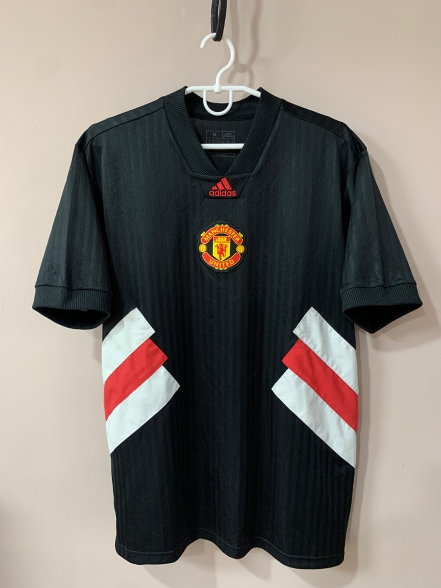 Manchester United Retro Style Football Shirt Adidas Soccer Black