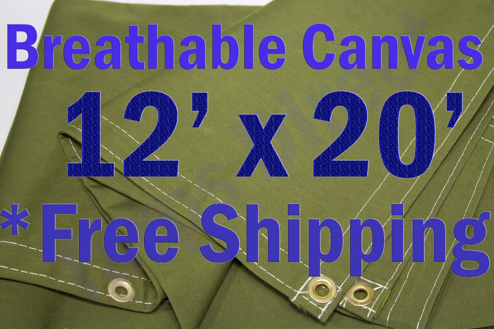 12' x 20' Green Workhorse Polyester Canvas Waterproof Breathable Tarp