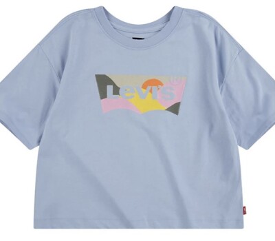 LEVI s Girls Logo Blue Boxy Fit Short Sleeve Tee size S
