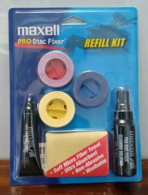 Maxell Pro Disc Fixer Refill Kit Total Repair And Cleaning Solution DSR ...