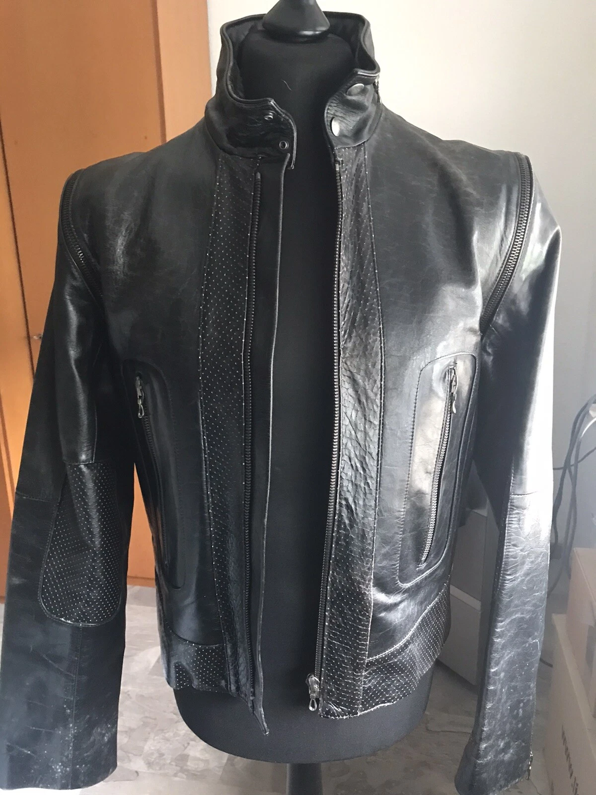 Balmain — Les Hommes leather jacket/size 48 new prices €4850w. Balenciaga, Balmain Rare St