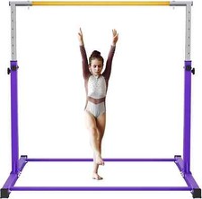 Heavy Duty Gymnastics Bar for Kids Height Adjustable 3-5ft Horizontal Kip Bar