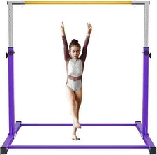 Heavy Duty Gymnastics Bar for Kids Height Adjustable 3-5ft Horizontal Kip Bar