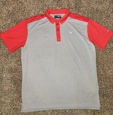 Callaway Men's Performance Short Sleeve Golf Polo Shirt Coral/Gray Size XL
