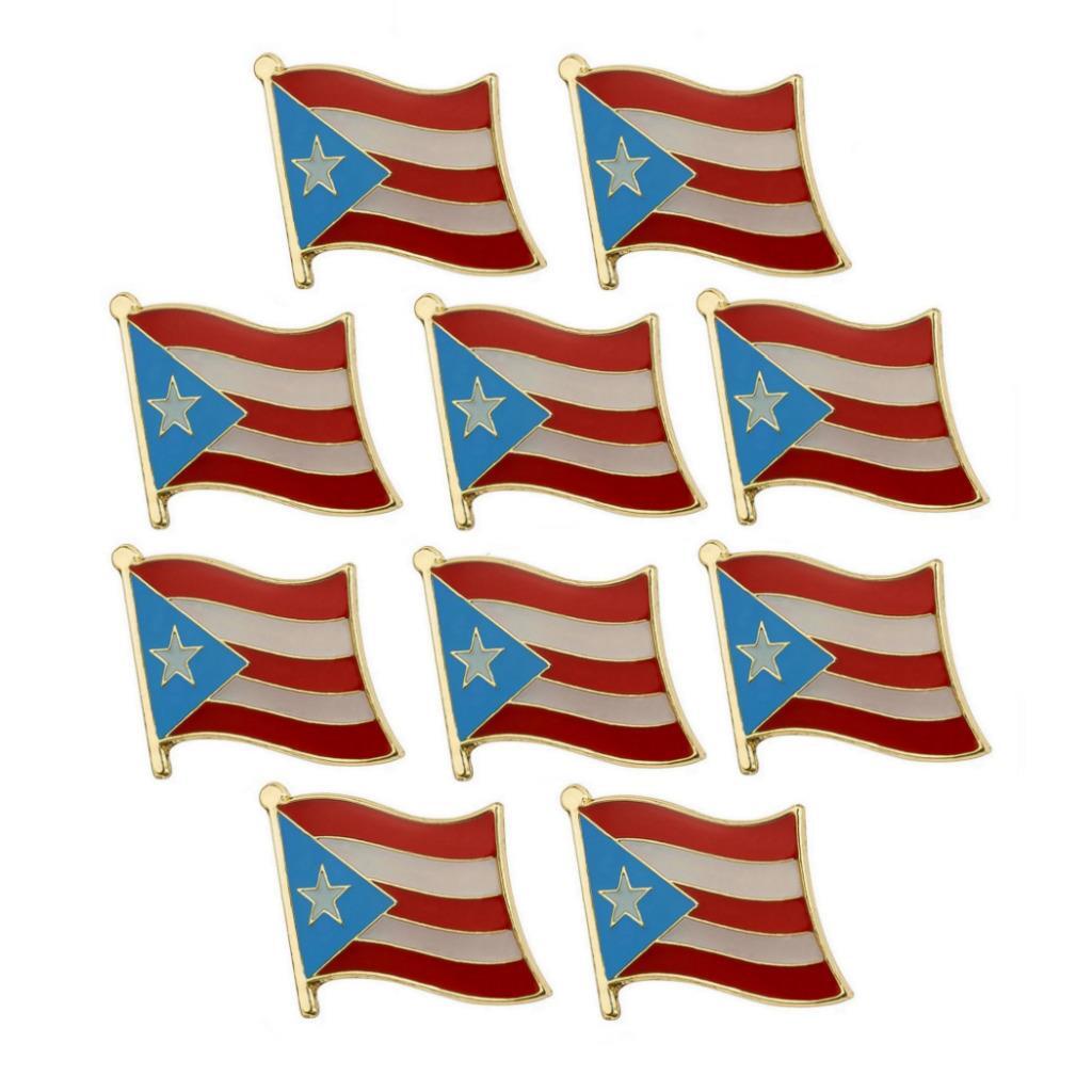 10 PUERTO RICO FLAG PINS 0.5