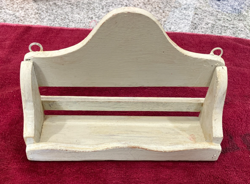 Vintage Handcrafted Country Cottage Farmhouse Small Wood Wall Shelf