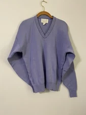 Geoffrey Beene V-neck sweatshirt pullover - Chambray Blue- Medium
