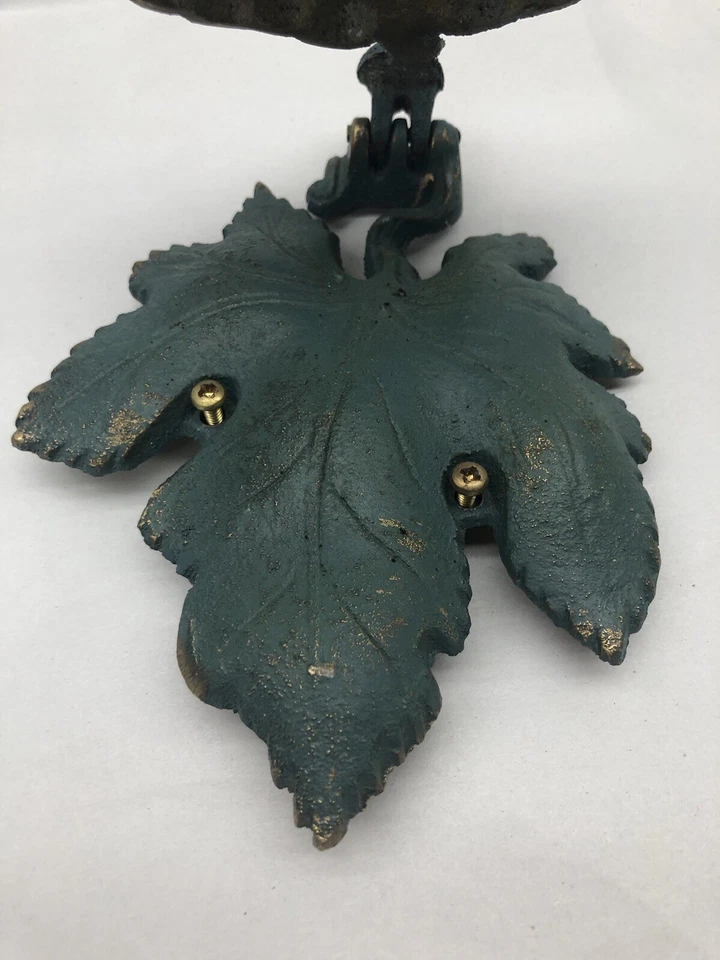 Brass Door Knocker Green Leaf With Gold Grapes 6”H X 5”W Solid  - Image 4 of 4