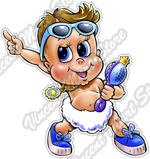 Baby Using Rattle Cartoon Baby Boy Rattle Cartoon