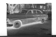 (2) B&W Press Photo Negative Dented Lincoln Car Auto Shop Damage Accident T4875