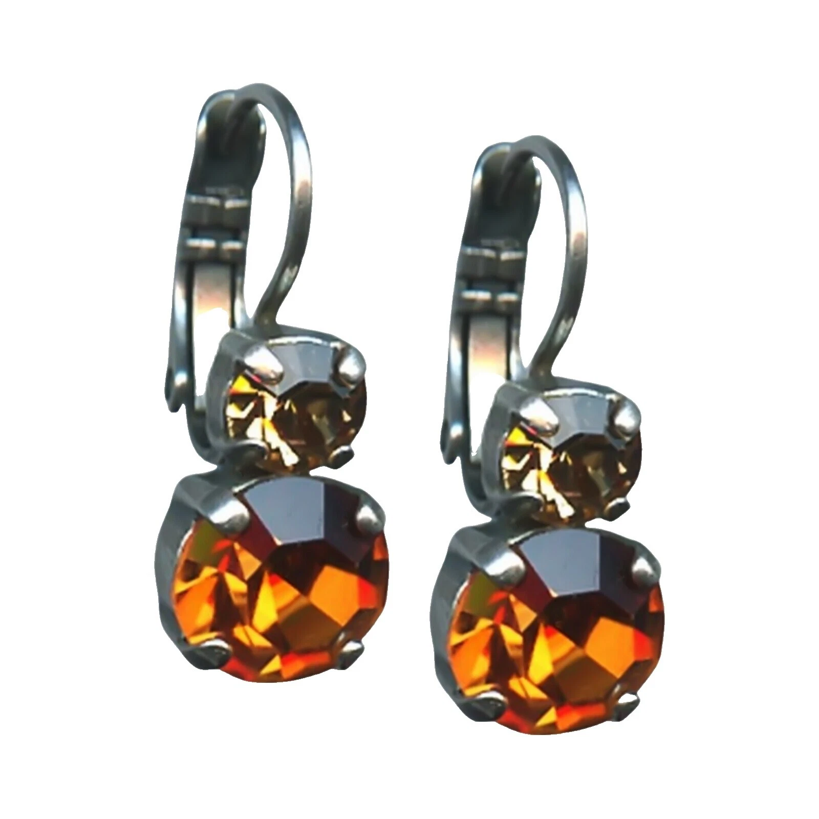 Topacio Chapado en Plata Pendientes de Moda De Latón