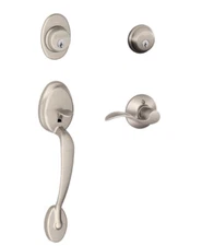 Schlage F62 PLY 619 ACC  RH Plymouth Double Cylinder Handleset Nickel Right-Hand