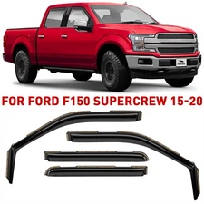 Rain Guards Vent Visors Shade for 2015-2020 Ford F-150 SuperCrew SHATTERPROOF