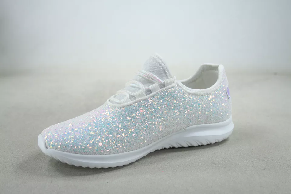 Women's Fashioin Glitter Sparkly Lightweight Metallic Tennis Sneaker Shoes NEW - Image 3 of 4
