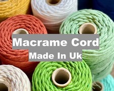 🌿Reduced! ECO Macrame Cord 3-4mm - 36 Colours Premium Single Twisted Cotton