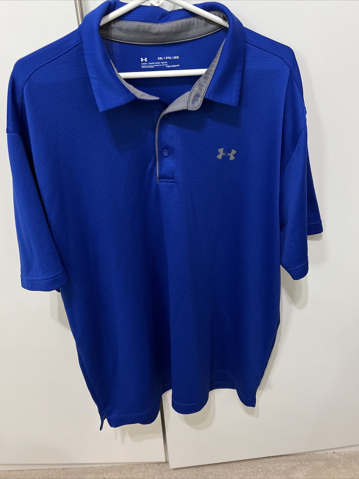 Under Armour Headgear Loose Polo Golf Shirt Blue 2XL thumbnail 2