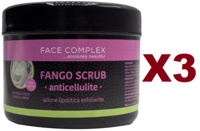 3 FACE COMPLEX MUD ANTI CELLULITE SCRUB WITH CLAY GREEN SNAIL SLIME 500ML