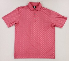 FootJoy FJ Polo Shirt Pink Patterned Clouds Rain Sunshine Mens XL