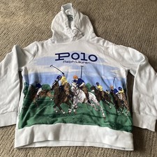 Polo Ralph Lauren Stampede Equestrian Polo Horsemen Match Hoodie Size Large