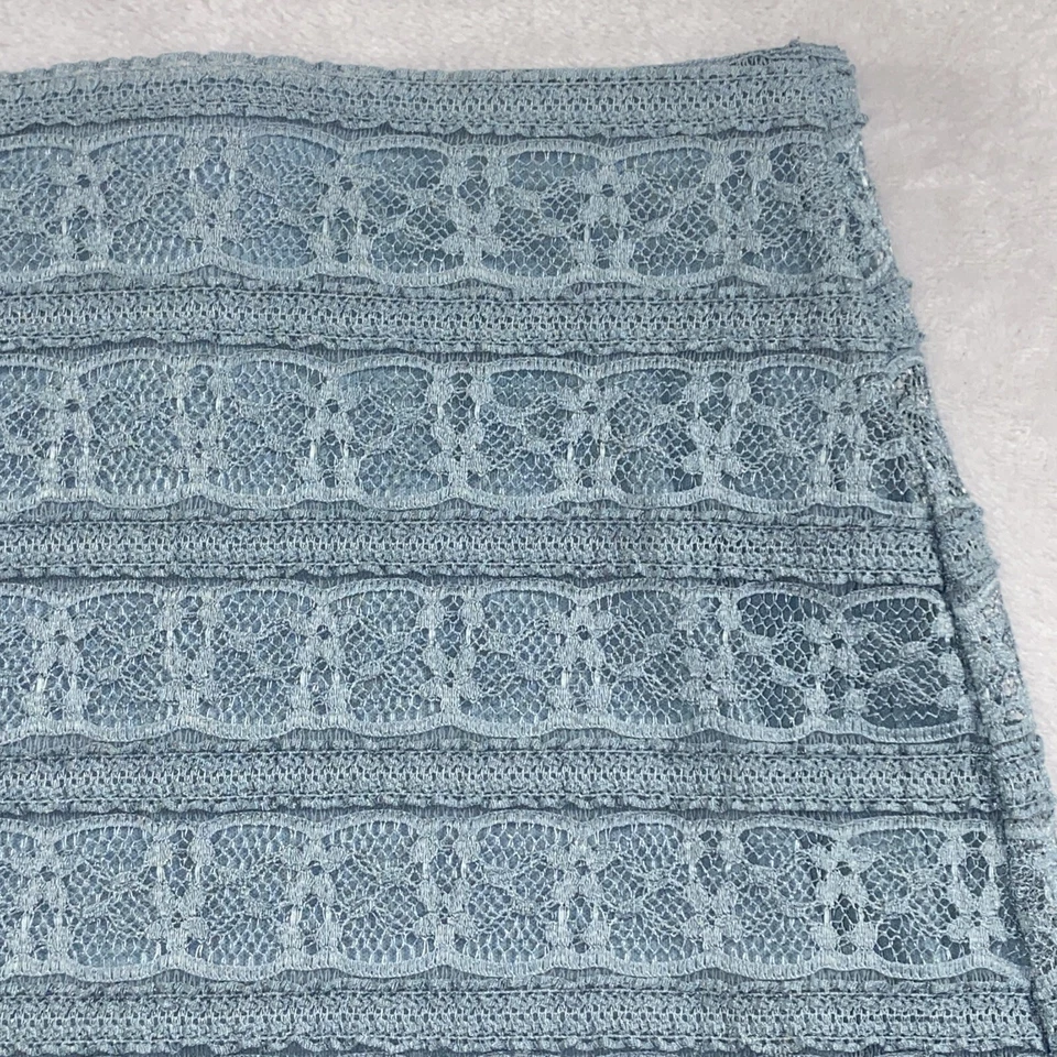 BCBGeneration Max Azria Skirt Small Lined Lace Mini Pencil Cloudy Haze Aqua Foto 3 de 4