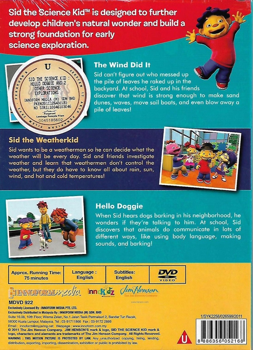 Sid The Science Kid Season 1 DVD Hello Doggie The Wind Did It Sid