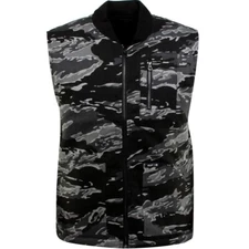 $89.99 HUF Tiger Camo Reversible Vest Jacket (black / camo / rev) JK43001BRV
