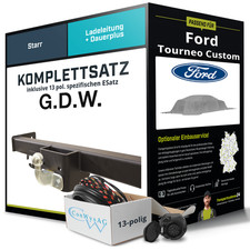 Für FORD Tourneo Custom V710, NXN Anhängerkupplung starr +eSatz 13pol 23- Set