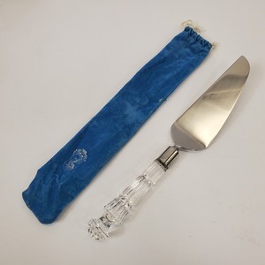 Waterford Crystal Lismore Cake Pie Server w Velvet Pouch Wedding Server