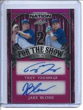 2025 LEAF BASEBALL NATION TREY YESAVAGE JAKE BLOSS RC DUAL AUTO PURPLE 3/6 JAYS