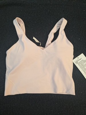 lululemon Align Tank V-Neck Cropped Pink Built-In Bra Tight Fit Sleeveless 0