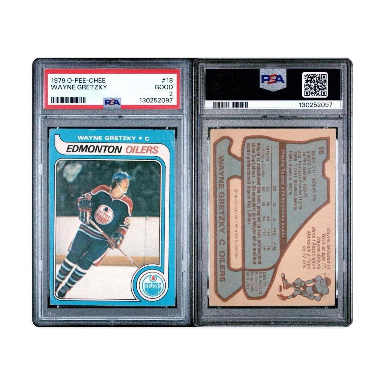 1979-80 O-PEE-CHEE Wayne Gretzky Rookie Card RC Oilers #18 PSA Good 2 view 3
