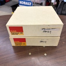 2 Vintage Genuine Kodak Carousel 140 Slide Trays in Original Boxes