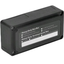 BLACK Heavy Duty Bus Bar Box 4xM8 Terminal Studs Power Distribution Block Screws