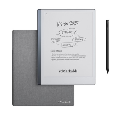 REMARKABLE 2, Marker Plus und Book Folio Schutzhülle Grafiktablet, Grau gewebt