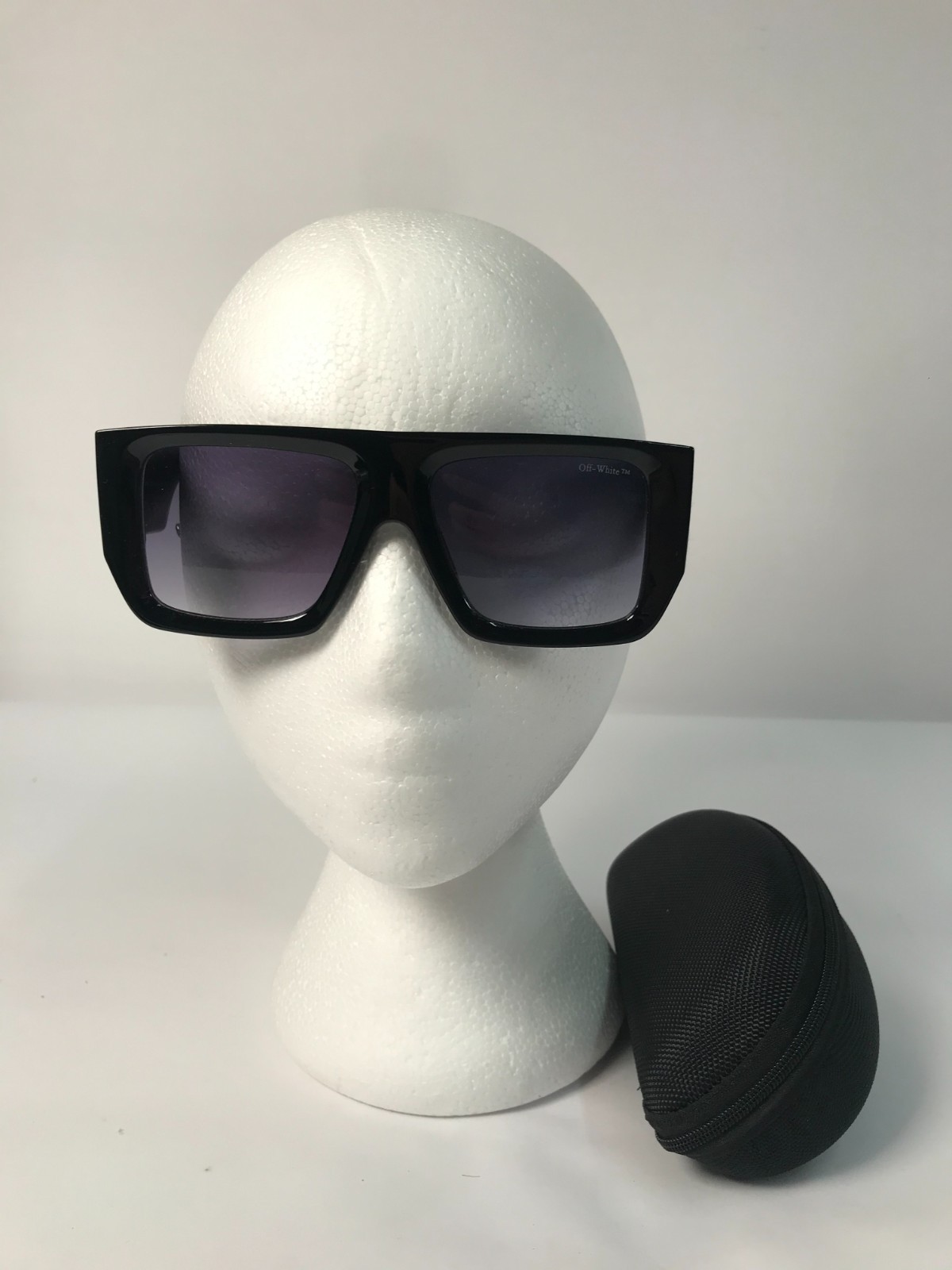 Off-White Fashion Designer Black Sunglasses 50-20-140 Blue Lenses