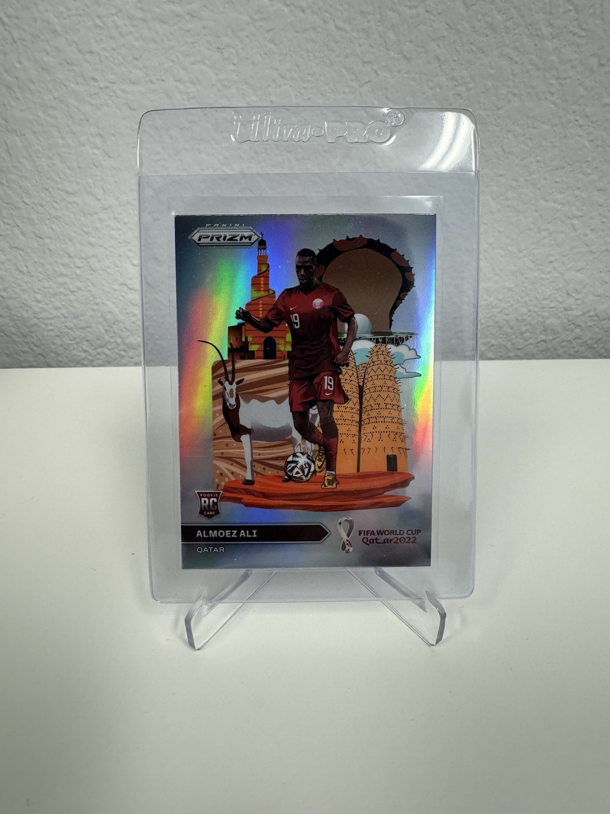 2022 Panini Prizm FIFA World Cup Qatar Almoez Ali Rookie National Landmarks #21