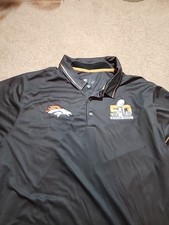 Super Bowl 50 Nike Men's Dri Fit Polo Shirt XL Broncos NFL Onfield Apparel 
