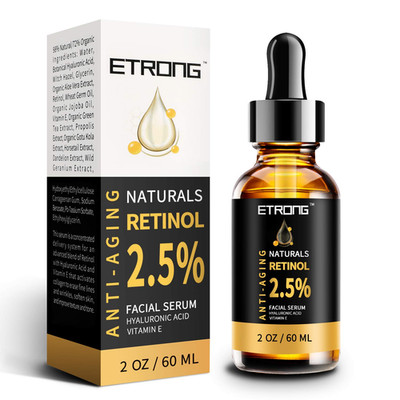 Retinol Serum, ETRONG Hochfestes Anti-Aging Serum Mit 2,5% Retinol, Hyaluronsäur