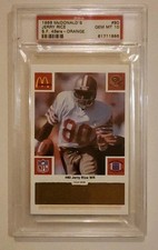 1986 McDonald's 80 Jerry Rice  ROOKIE Orange PSA 10 Gem Mint POP 5 Rare