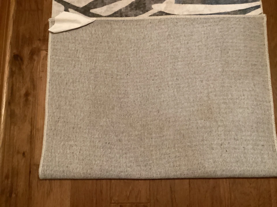 DECOMALL Jasmine Lo-Pile Blue Palm Leaf Runner Rug 2.5’x9’ Washable Non-Slip - Image 4 of 4