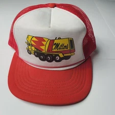 VTG Miller Red White Mesh Adjustable Snapback Mens One Size Hat Cap Yupoong