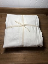 Pottery Barn Essential Linen Cotton Bed Skirt  Full  White  14  L  Read