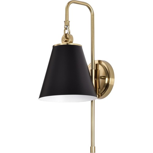 Nuvo Lighting 60/7445 Dover Bathroom Vanity Light Black/Vintage Brass
