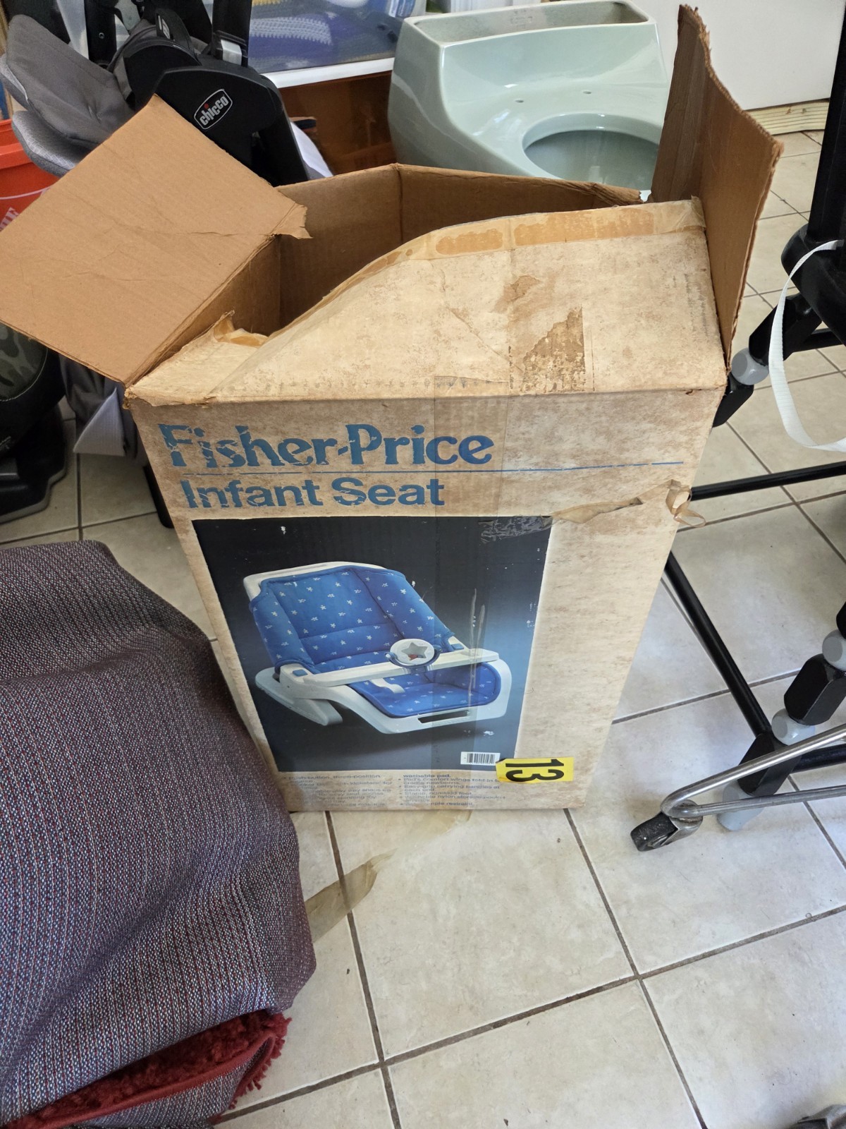 Vintage Infant Rocker Seat w BOX Fisher Price Reborn Baby Doll Collectible RARE 