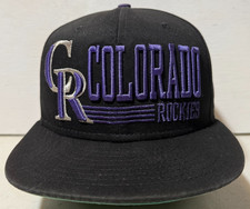 New Era 9FIFTY Colorado RockiesSnapback Hat Spellout Black Cotton