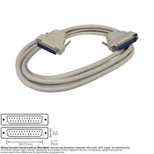 Cable Parallel Serial D-Sub DB25 DB 25 Pin Assembly Male Male Straight Thru 10FT