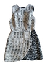 Alice + Olivia Sally Side Tweed Mini Dress Size 8 Sleeveless Preppy Academia 