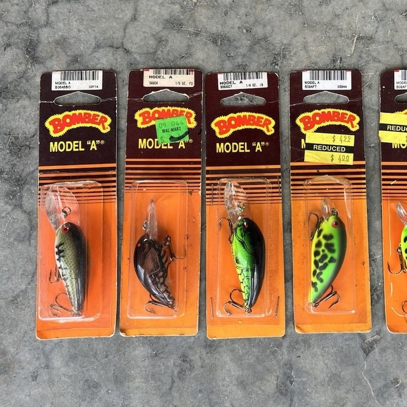 Bomber Model A Hard Plastic Crankbait Bass Fishing Lure Lot of 5
